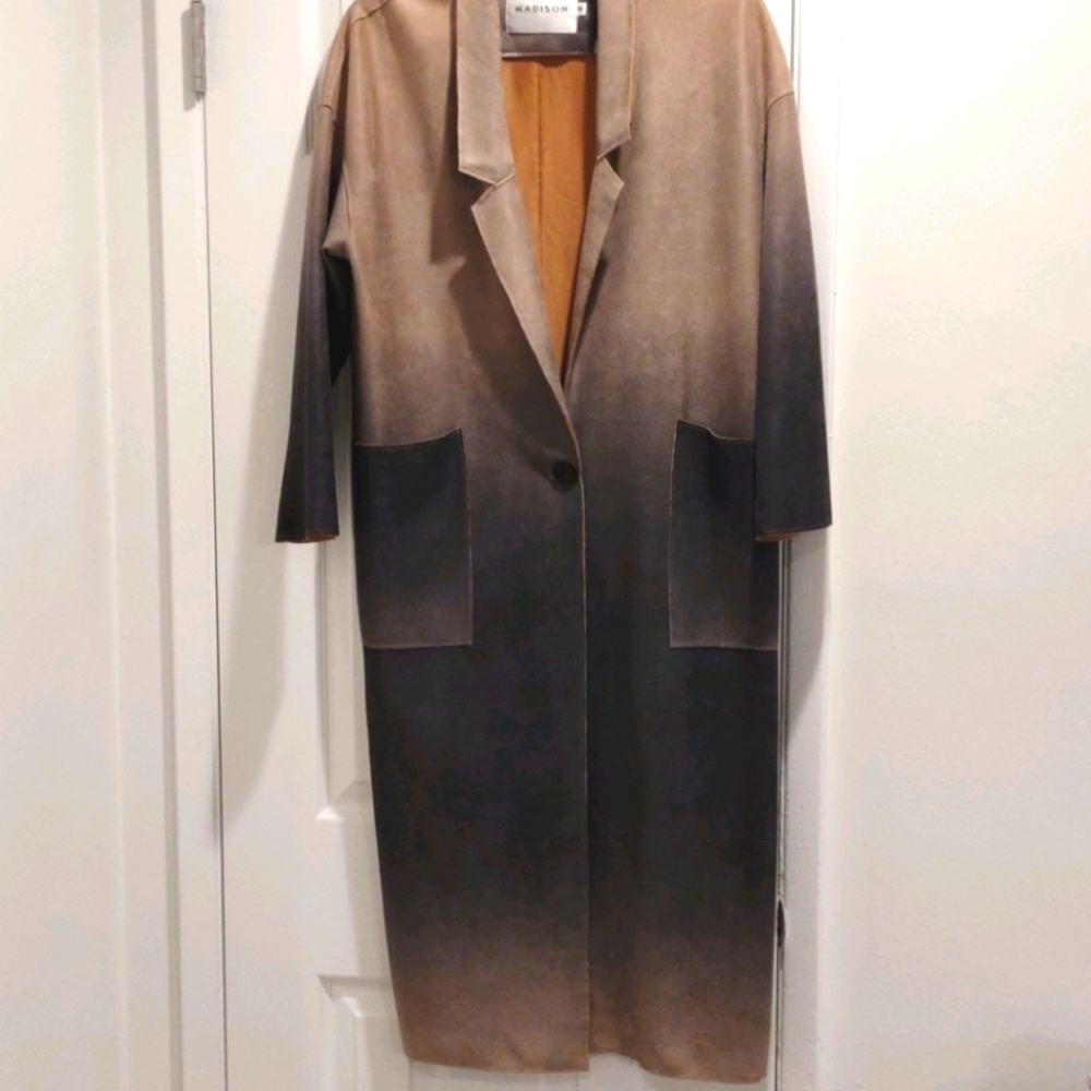 Madison faux suede long jacket